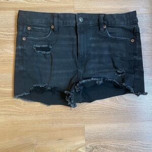 American Eagle Outfitters Black Distressed Jean Shorts 10